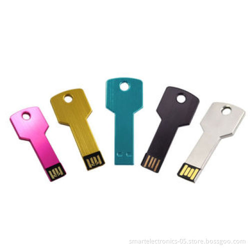 Metal key-shaped USB flash drives, 64MB-128GB flash memory capacity, free packing, printing